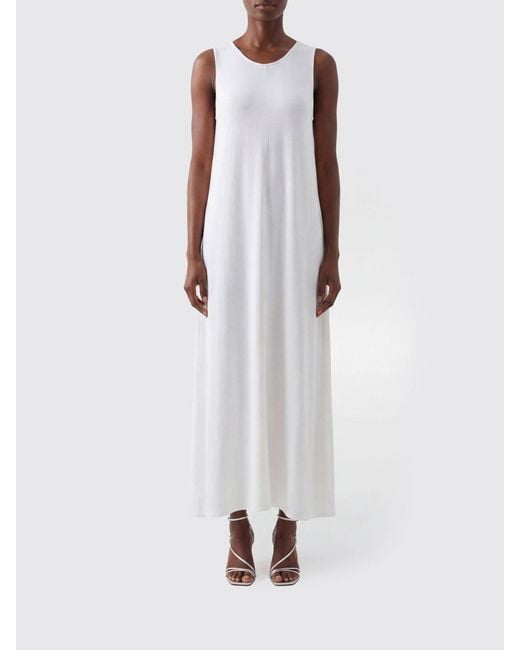 Aspesi White Linen Long Dress