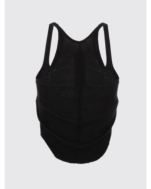 Rick Owens Black Cotton Cropped Top