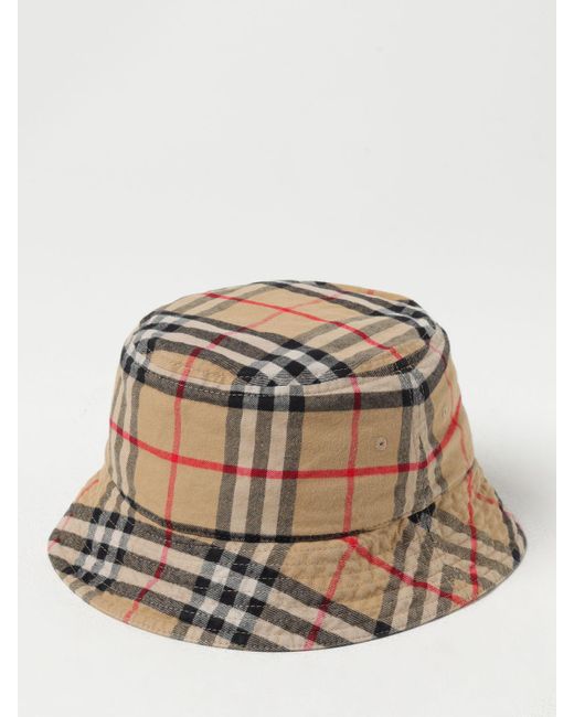 Cappello Vintage Check in cotone stampato di Burberry in Natural da Uomo