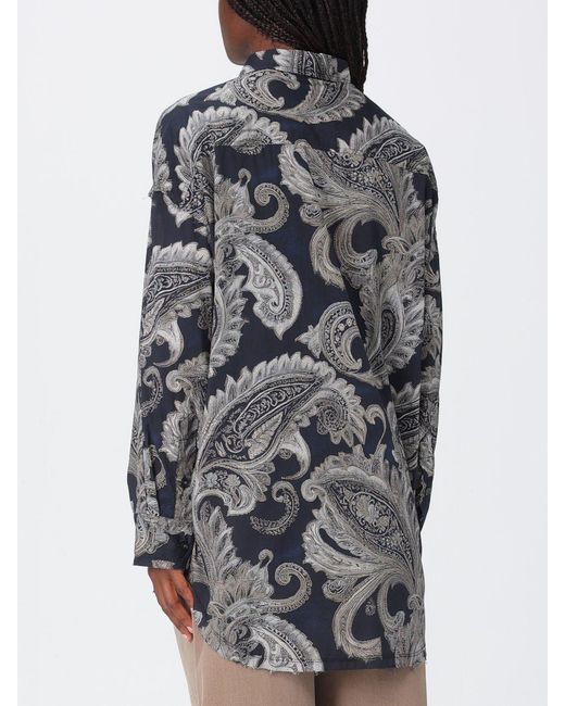 R13 Gray Paisley Cotton Shirt