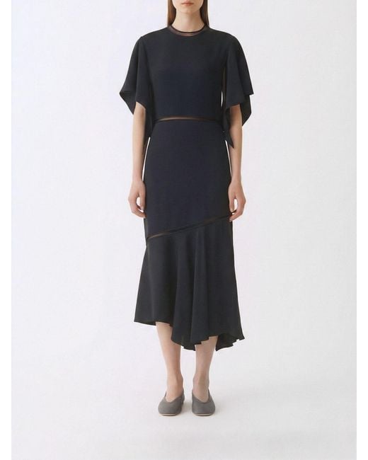 Fabiana Filippi Blue Asymmetric Viscose Dress