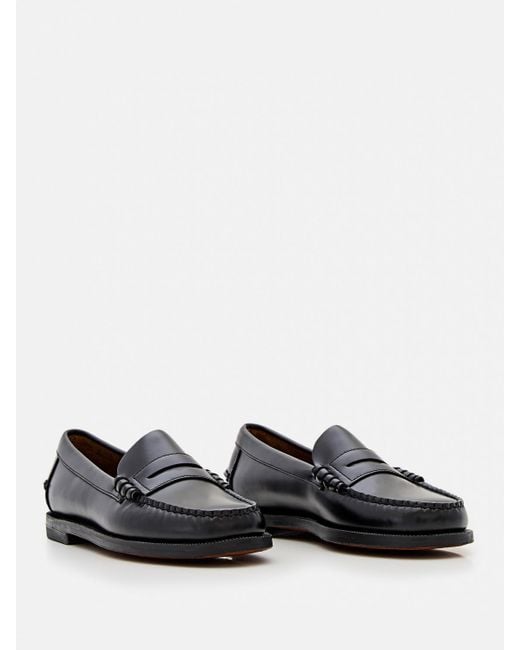 Sebago Black Classic Dan Brushed Leather Loafers