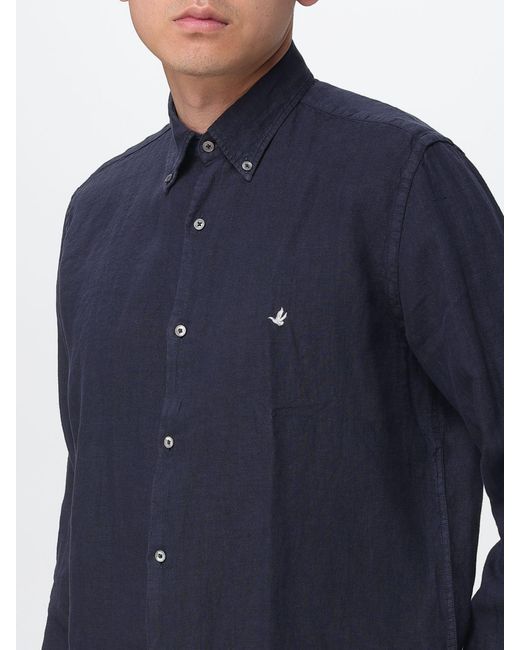 Brooksfield Blue Casual Linen Shirt for men