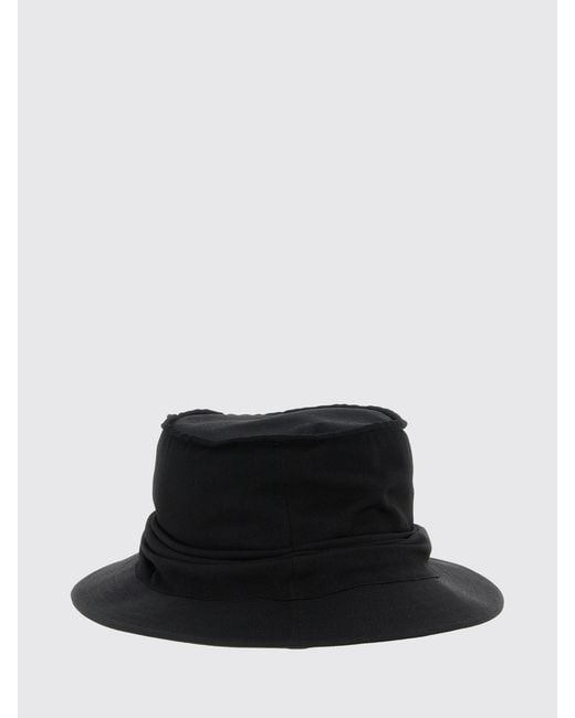 Yohji Yamamoto Black Drape Wool Hat for men