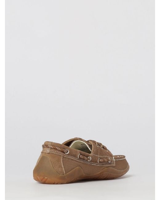 Murphy & Nye Brown Suede And Nylon Boat Shoes With Embroidered Logo for men