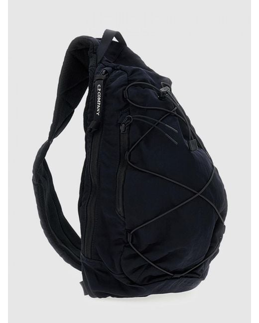 C P Company Blue Technical Fabric Shoulder Backpack for men