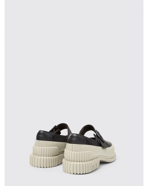 Camper White Pix Leather Loafers