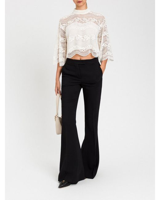 Twinset Black Crêpe Flared Trousers