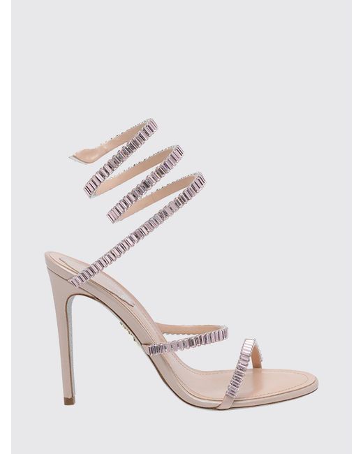Rene Caovilla Multicolor Cleo Sparks Laminated Nappa Sandals With Baguette Rhinestones