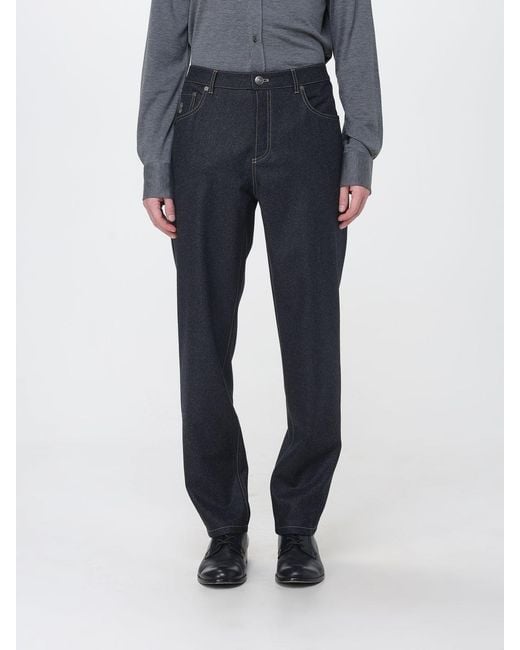 Brunello Cucinelli Blue Five-Pocket Straight-Leg Trousers Crafted for men