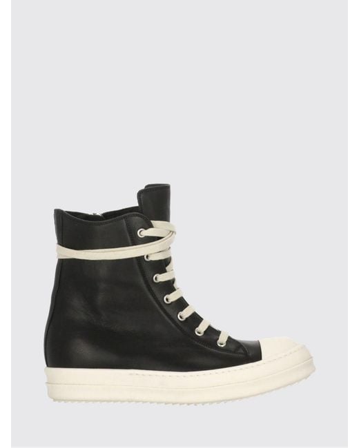 Rick Owens Black Leather Sneakers