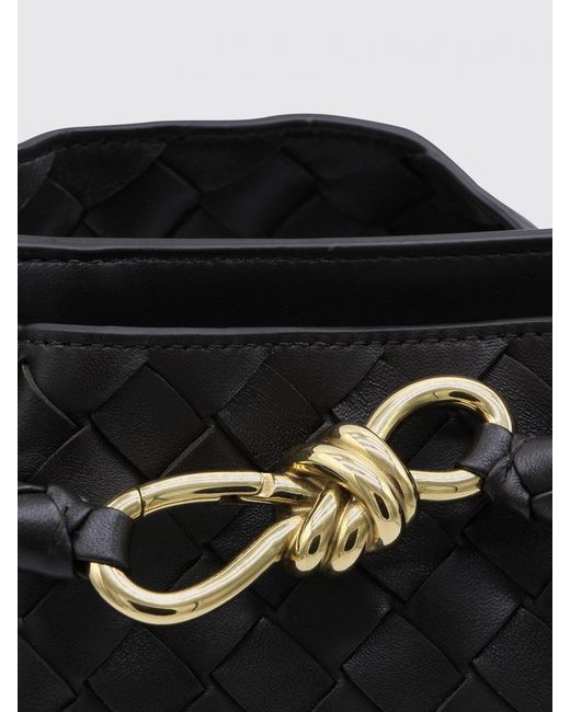 Bottega Veneta Black Andiamo Woven Leather Bucket Bag
