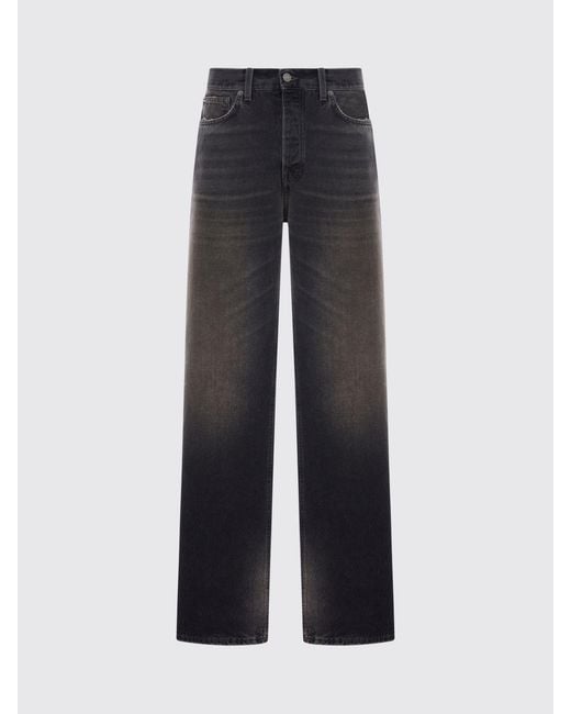 Haikure Black Cotton Denim Wide Leg Jeans for men