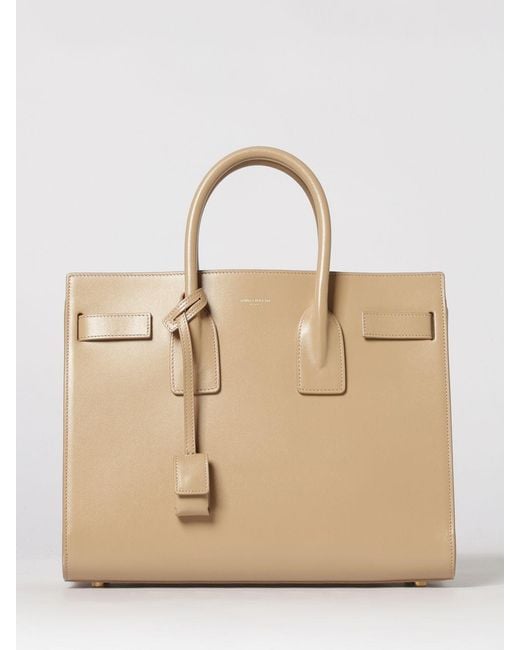 Saint Laurent Natural Sac De Jour Leather Bag