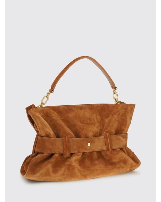 Balmain Brown Anthem Mini Gathered Suede Bag