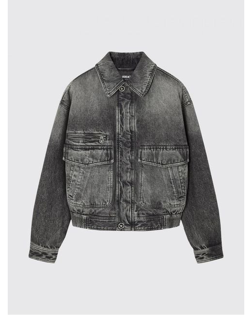 Versace Gray Denim Jacket for men