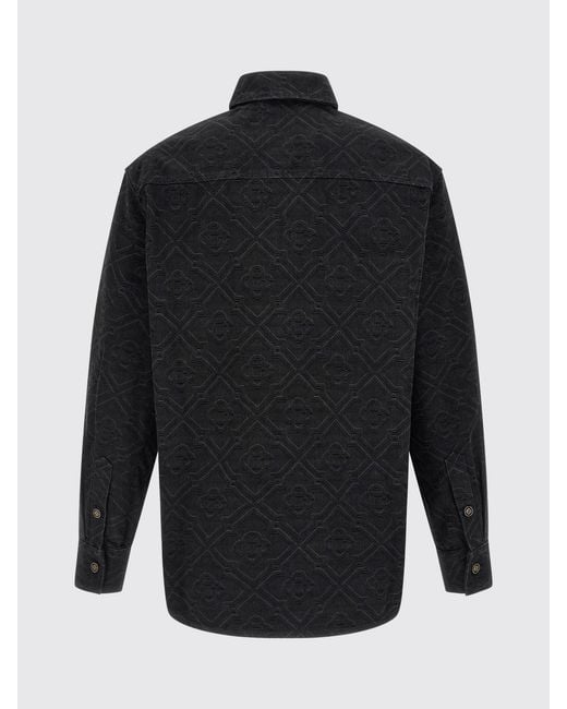 Casablanca Black Monogram Cotton Denim Shirt for men