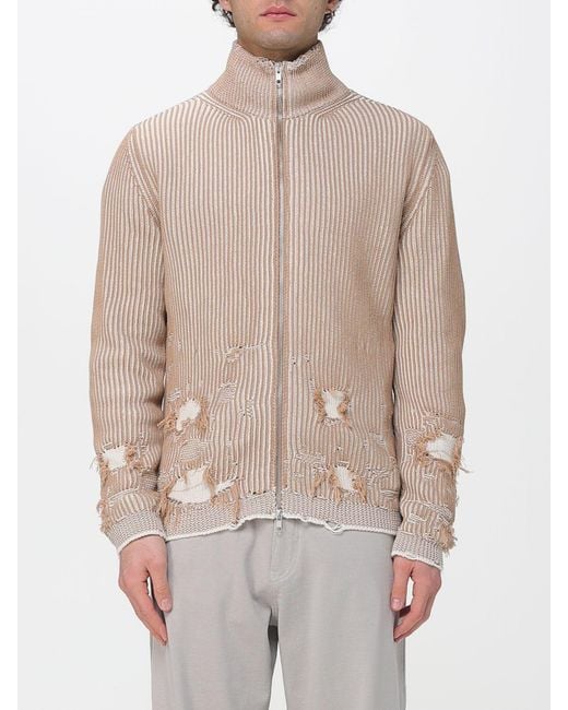 MM6 by Maison Margiela Natural Distressed Cotton Cardigan for men