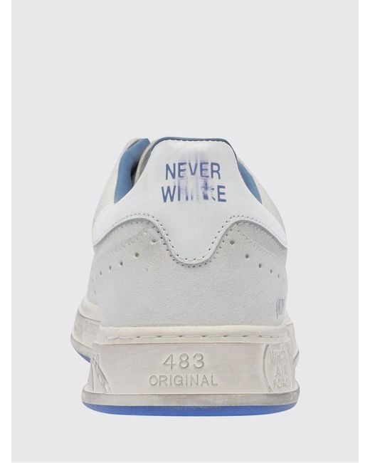 Premiata White Quinn Leather Sneakers for men
