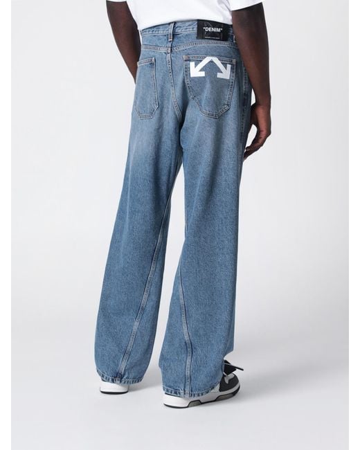 Off-White c/o Virgil Abloh Blue Wide-Leg Denim Jeans for men