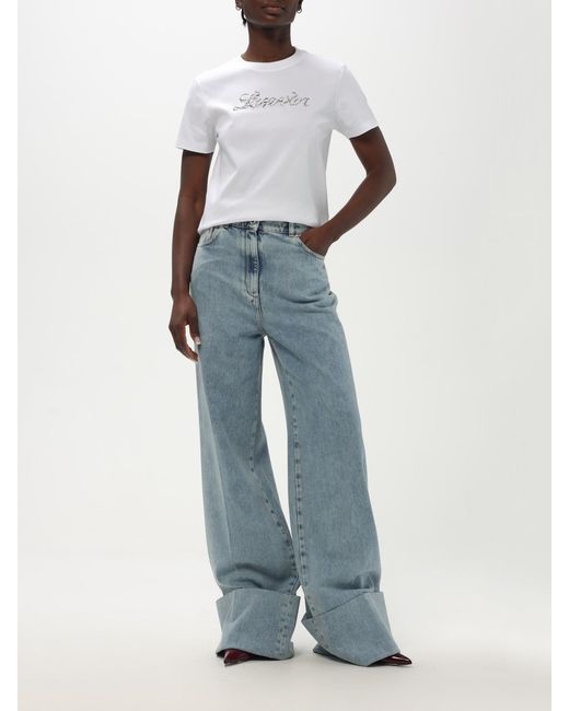 Lanvin White Metal Logo Tshirt