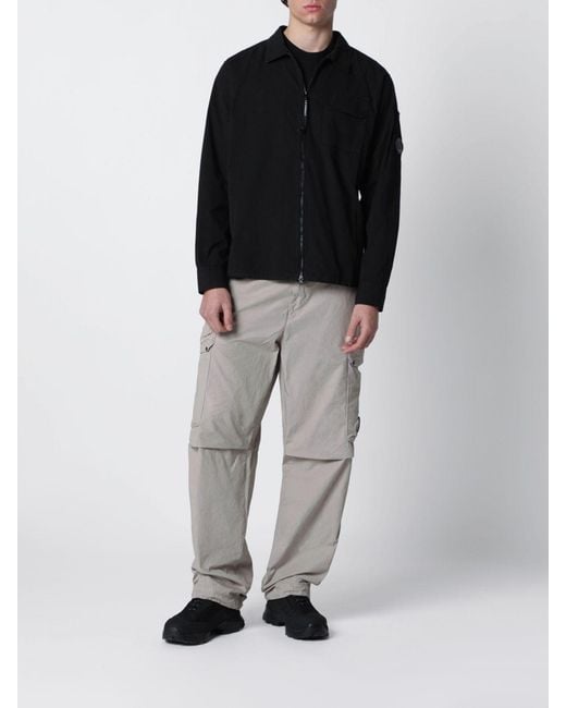 C P Company Gray Cotton Cargo Pants for men