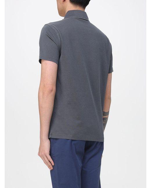 Fay Gray Cotton Polo Shirt With Mini Logo for men