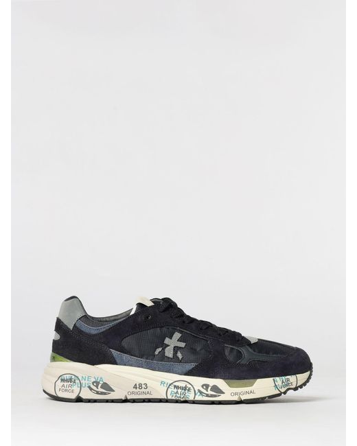 Premiata White Mase Suede And Canvas Sneakers for men