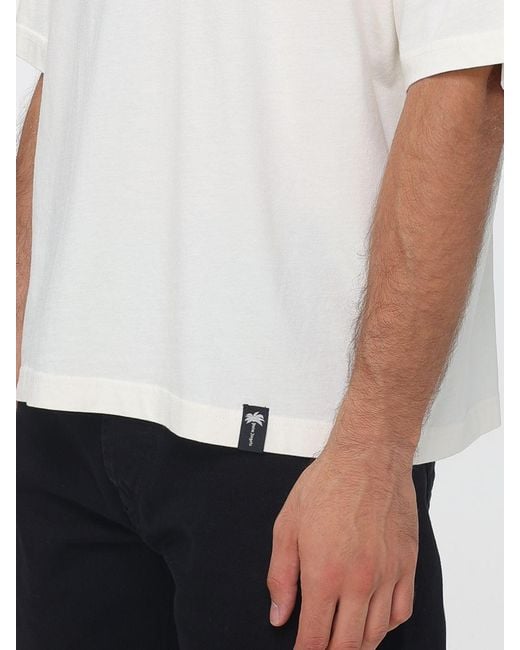 Palm Angels White Relaxed-Fit Logo-Print Cotton T-Shirt for men
