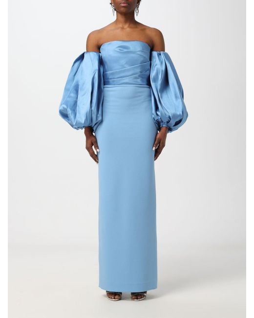 Solace London Blue Carmen Maxi Dress