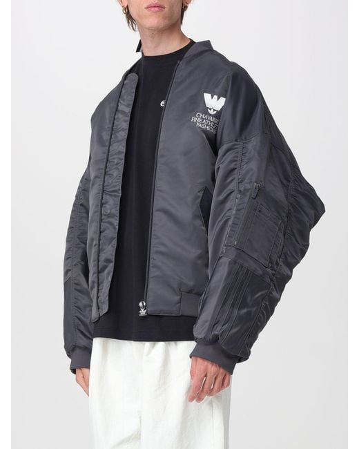 Adidas Originals Blue Willy Chavarria X Padded Recycled Tech Fabric Bomber Jacket for men