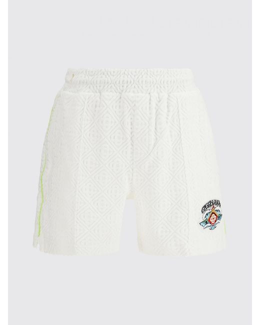 Casablanca White Cotton Terry Shorts for men