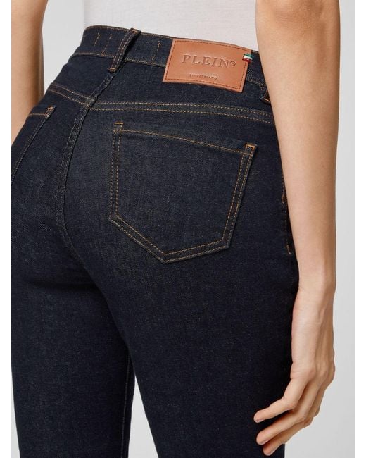Philipp Plein Blue High-Waisted Skinny Jeans