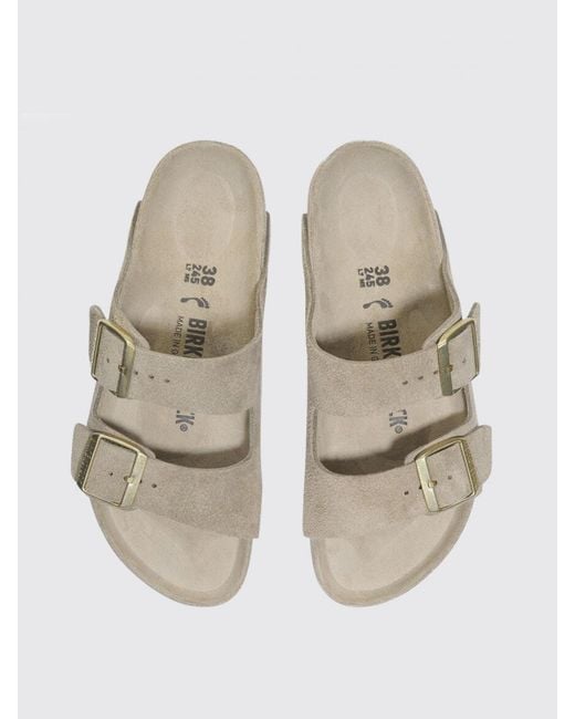 Birkenstock White Arizona Suede Sandals