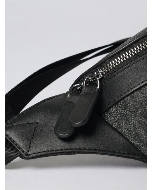 Michael Kors Gray Hudson Coated Cotton Belt Bag With Mk Monogram Print for men