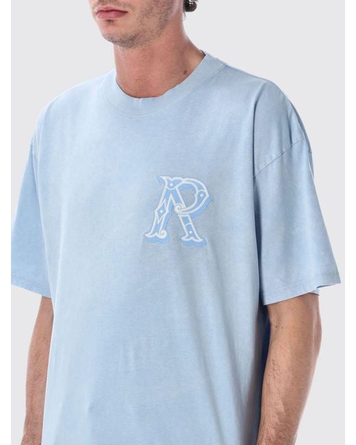 Represent Blue Cotton Monogram T-Shirt for men