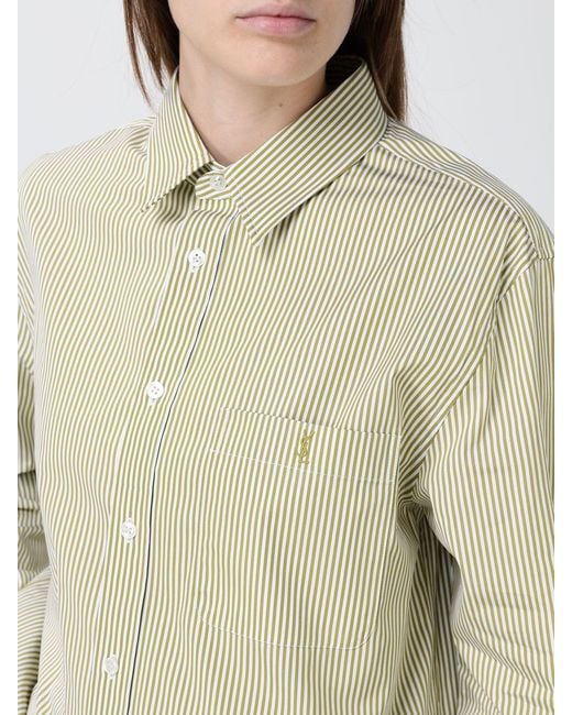 Saint Laurent Natural Striped Cotton Shirt
