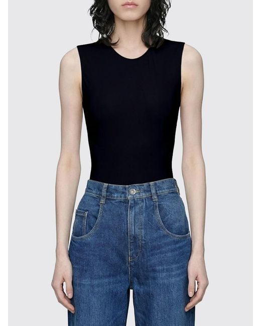 Maison Margiela Blue Stretch Nylon Bodysuit