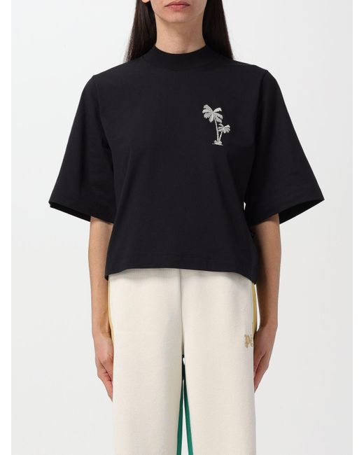 Camiseta corta de algodón Palm Angels de color Black