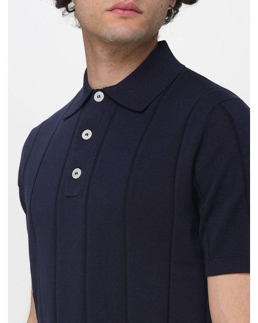 Manuel Ritz Blue Cotton Knit Polo Shirt for men