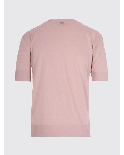 Herno Pink Short-Sleeved Crewneck T-Shirt