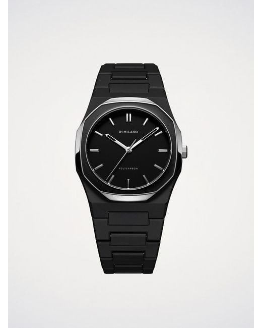 D1 Milano Black Gun Mesh Polycarbon 37 Mm Uhr