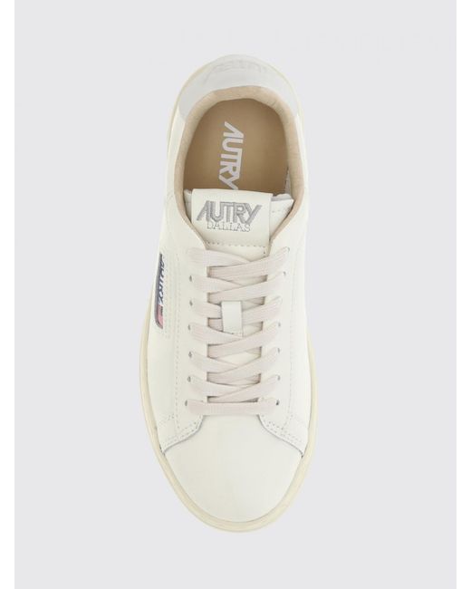 Autry Natural Dallas Low Bicolour Calfskin Leather Trainers With Padded Low-Top Ankle