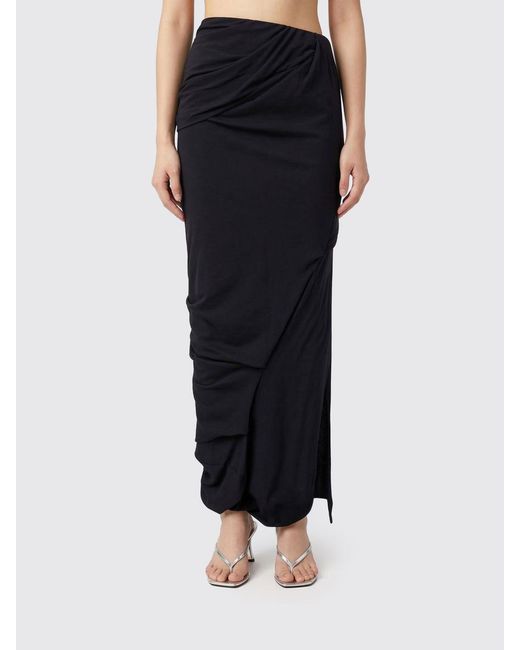 Entire studios Black Stretch Cotton Long Skirt