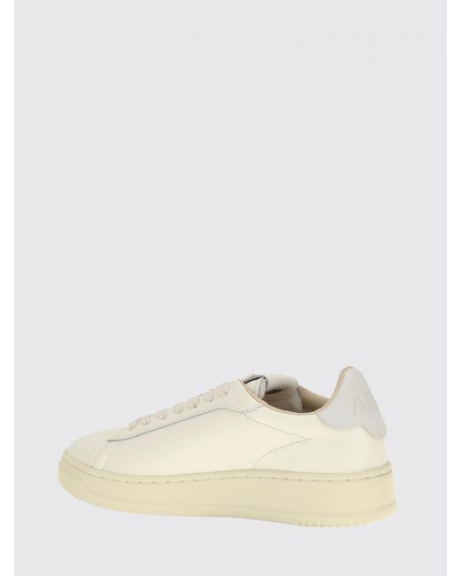 Autry Natural Dallas Low Bicolour Calfskin Leather Trainers With Padded Low-Top Ankle