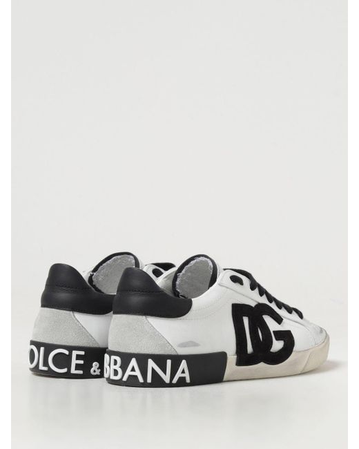 Sneakers Portofino in pelle used di Dolce & Gabbana in White da Uomo