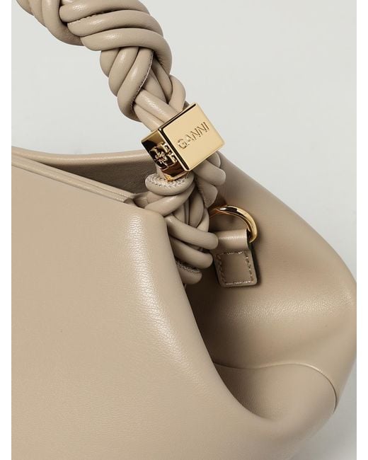Ganni Natural Bou Calfskin Leather Handbag