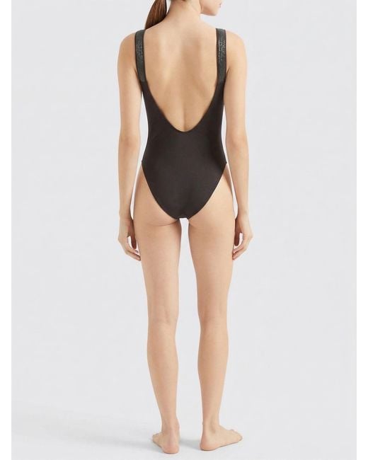 Brunello Cucinelli Black One-Piece Swimsuit