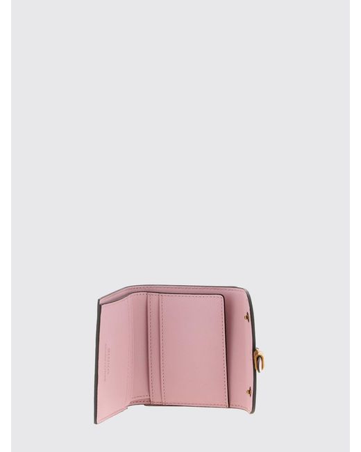 Pinko Pink Lettering Leather Wallet