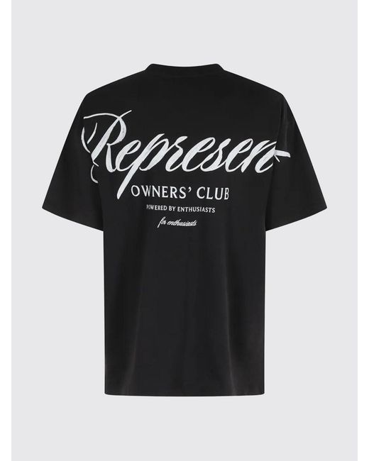 Represent Black Cotton Logo T-Shirt for men
